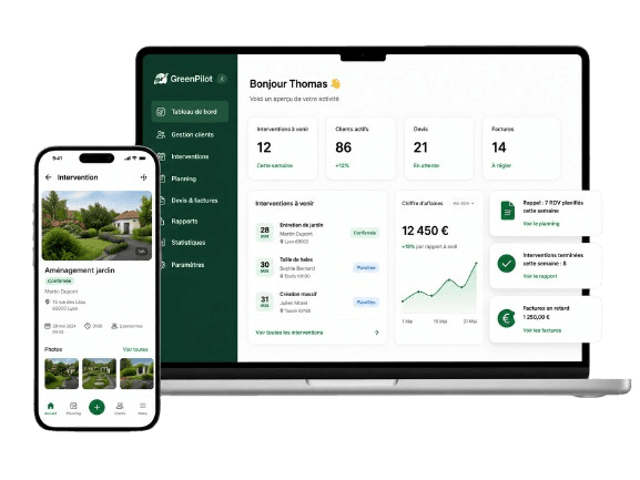 L'application simple pour gérer vos chantiers, clients et interventions — aperçu de l'application